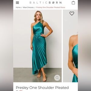 One Shoulder Pleated Dress